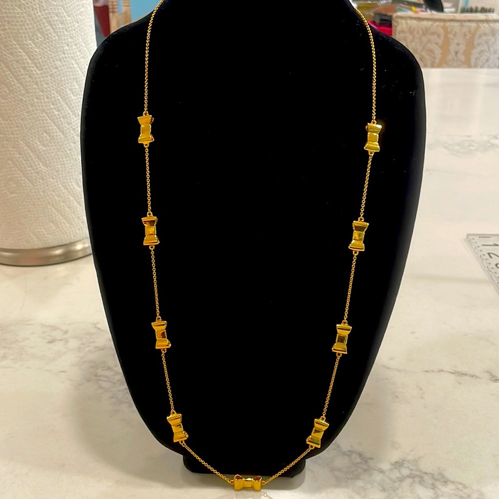 Gold, Kate Spade bow necklace